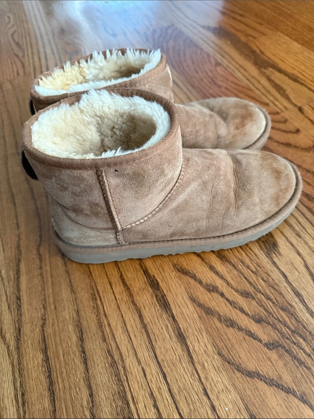 Woman’s Ugg Cozy Shearling-Lined Suede Boots in Chestnut